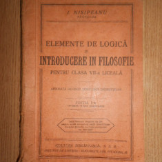 I. Nisipeanu - Elemente de logica si introducere in filosofie (1930)