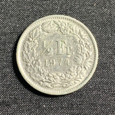 Moneda 1/2 franci 1974 Elvetia