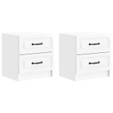 vidaXL Dulap de noapte 2 pcs Alb foarte lucios 43 x 34,5 x 44,5 cm 895684
