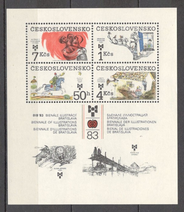 Cehoslovacia.1983 Bienala ilustratorilor de carti ptr. copii-Bl. XC.343