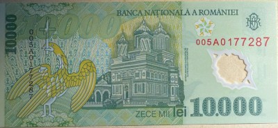 ROMANIA BANCNOTA POLIMER 10000 LEI,2000(GHIZARI)/ SERIE,,A&amp;quot; NECIRCULATA, POZE foto