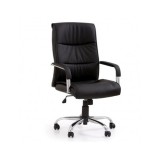 Scaun directorial HM Hamilton, Piele ecologica, Inaltime ajustabila, Mecanism balansare, 150 kg, 111x60x51 cm, Negru