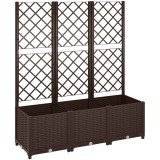 Outsunny Jardinieră cu spalier pat ridicat pentru grădină jardinieră exterioară cu 8 orificii de drenaj 120 x 40 x 135 cm maro | Aosom Romania
