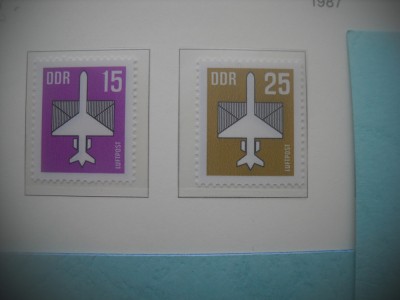 HOPCT TIMBRE MNH 1217 POSTA AERIANA UZUALE -2 VAL-1987-GERMANIA DDR/RDG foto
