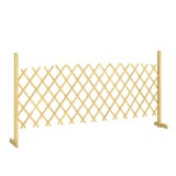 Outsunny Barieră extensibilă din lemn de brad 180 cm, bază stabilă, pentru interior exterior balcon grădină, 180x30x90cm, natural | Aosom Romania
