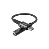 Cablu audio Acefast USB tip C - mini-jack de 3,5 mm (mufă), 18 cm, DAC, AUX, negru (C1-07-C-3,5mm-negru)