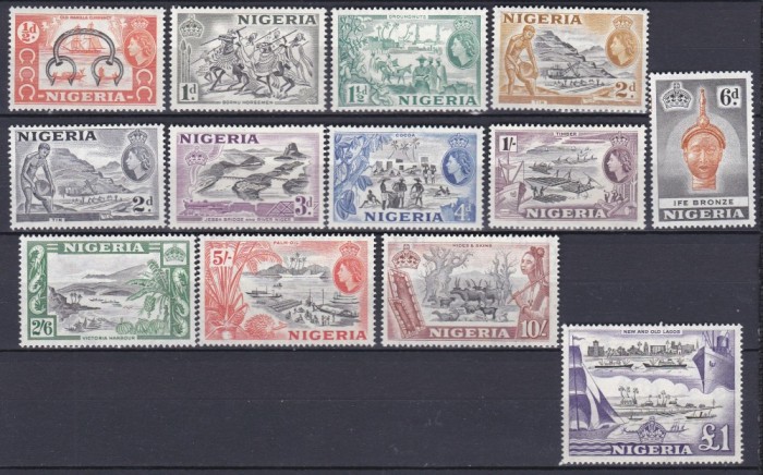 DB1 Colonii QE II 1953 Nigeria Ocupatii 13 v. MNH