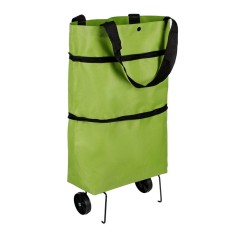 Geanta pentru piata tip carucior Siva, maner ergonomic, 2 roti pliabile foto