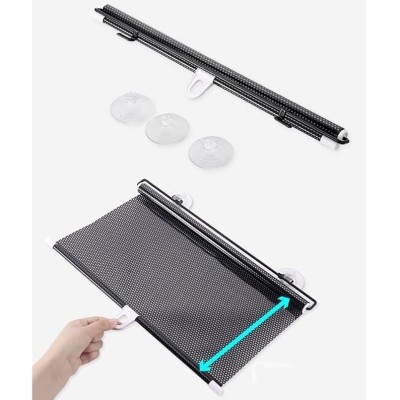 Parasolar Auto Retractabil Universal Tip Rulou, Pliabil, cu Protectie UV, pentru Parbriz sau Geam Lateral, Compatibil cu Majoritatea Masinilor 68 x 12 foto