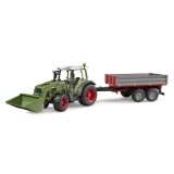 Bruder tractor Fendt Vario 211 cu incarcator frontal si remorca