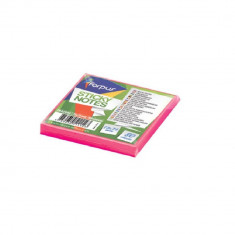 Notite Adezive FORPUS, 75x75 mm, 80 File, Culoare Roz, Notes-uri, Post-it, Sticky-Notes, Notite Autoadezive, Cub Notite Adezive 80 File, Set Notite Ad