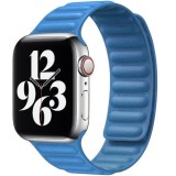 Cumpara ieftin Curea iUni compatibila cu Apple Watch Ultra/SE/8/7/6/5/4/3/2/1, 40mm, Leather Link, Blue