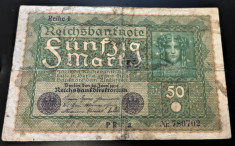 Bancnota istorica 50 MARCI - GERMANIA, anul 1919 *cod 472 foto