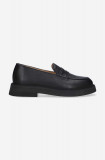 A.P.C. mocasini de piele femei, culoarea negru, cu toc plat PXBAA.F53276-BLACK