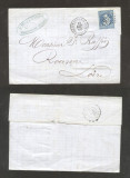 France 1864 Postal History Rare Old Cover + Content Villefranche DB.493