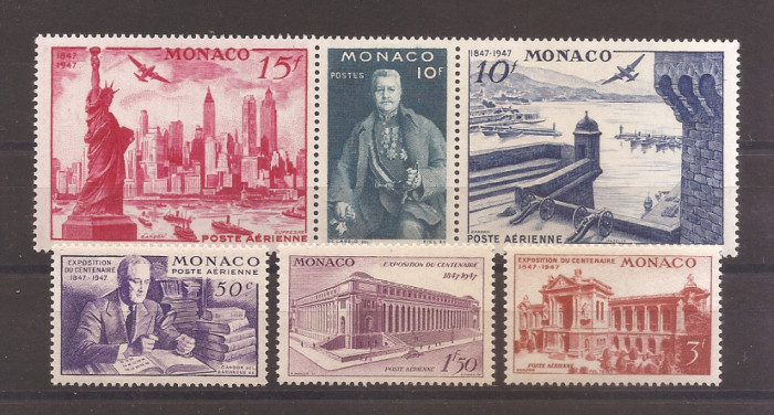 Monaco 1947 - Expo New-York - A 100-a aniversare a timbrelor americane, MNH