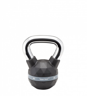 Gantera Kettlebel Exclusiv Premium, 6 kg, Maner crom, Negru foto