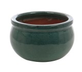 Ghiveci ceramic, interior / exterior, rotund, verde, 25 x 15 cm, 21237 V