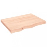 Blat de masa, 80x60x(2-6) cm, lemn masiv de stejar netratat