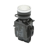 Buton comanda iluminat LED 220V AC alb cu revenire 1NO+1NC, 10A/600V AC, 1A/250V DC LA42 Breckner Germany