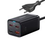 INCARCATOR retea Baseus GaN3 Pro, Quick Charge 65W, 2 x USB, 2 x USB Type-C, include cablu USB Type-C la USB Type-C 100W 1m, negru &quot;CCGP040101&quot; (timbr