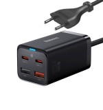 INCARCATOR retea Baseus GaN3 Pro, Quick Charge 65W, 2 x USB, 2 x USB Type-C, include cablu USB Type-C la USB Type-C 100W 1m, negru &quot;CCGP040101&quot; (timbr