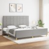 VidaXL Cadru de pat fără saltea, gri deschis, 200x200 cm, textil 3125081