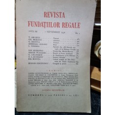 Revista Fundatiilor Regale - Anul III 1 Septembrie 1936 Nr. 9