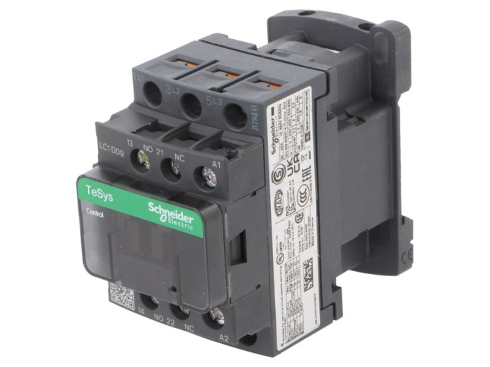 Contactor 3P NO, 9A, TeSys D