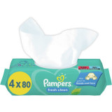 Cumpara ieftin Pampers Fresh Clean Șervețele umede pentru copii pentru piele sensibila 4x80 buc