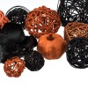 Set Sfere Decorative, 10 Bucăți, Multicolor, Dovleac, Floare Neagră, Dimensiuni Diametru 4-10cm, Oem