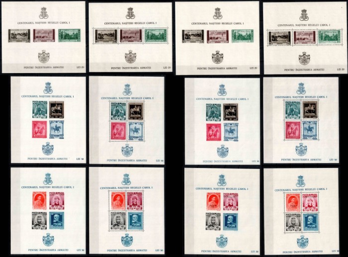 Romania 1939/40, LP 133 LP 134 LP 135 LP 136 Armata + Pro Patria, dant+ned, MNH!