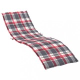 Cumpara ieftin Perna de sezlong, rosu carouri, 200x60x3 cm, textil oxford
