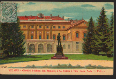 CPIB 16741 CARTE POSTALA - MILANO. GRADINA PUBLICA, G. SIRTORI, VECHE, 1912 foto