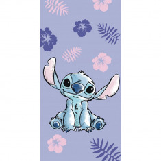 Prosop de plaja Disney Lilo and Stitch, Mov, 70x140 cm, 100% Bumbac