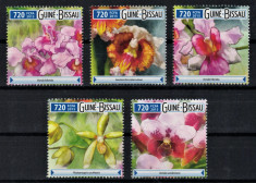 GUINEEA-BISSAU 2015 - Flori, orhidee /serie completa MNH foto