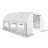 Sera de gradina, tip tunel cu cadru metalic, 250x400x200cm, alba, 10mp Household NewTrend