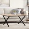 vidaXL Masă de cafea, cadru X, 80x80x45,5 cm, lemn masiv pin și Oţel
