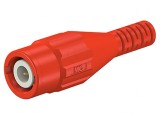 Conector BNC soclu roșu crimpat mamă