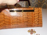 Poseta vintage piele naturala piton Luigi Belgrande Italia