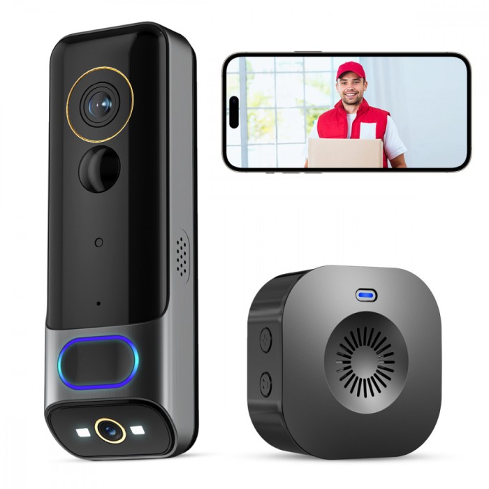 Sonerie video inteligenta HD, Dorbell, Video HD de Inalta Calitate, Audio Bidirectional, Detectie de Miscare
