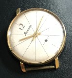 CSM1 Ceas Mecanic Raketa &bdquo;Jet&rdquo; URSS - Placat Aur, Calibrul 2603 - Pentru Piese