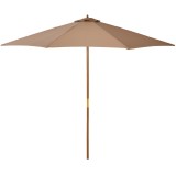 Outsunny Umbrelă de Grădină cu Șnur și Deschidere Reglabilă, &Oslash;300x250 cm, Kaki | Aosom Romania