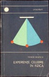 Experiente Celebre in Fizica - Teodor Rosescu, Editura Stiintifica 1966, Carte Fizica, Limba Romana