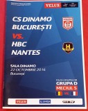 Program meci (masculin) handbal DINAMO BUCURESTI - HBC NANTES (22.10.2016 Champions League)