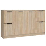Servante, 3 piese, stejar sonoma, lemn prelucrat