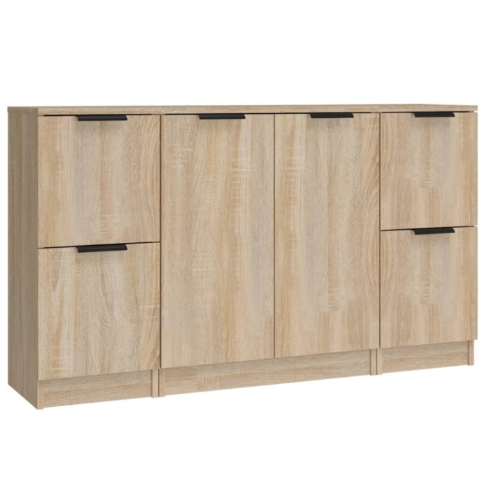 Servante, 3 piese, stejar sonoma, lemn prelucrat