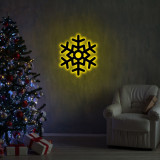 Cumpara ieftin Lampa de perete Snowflake 2, Neon Graph, 28x32 cm, galben
