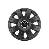 Set 4 Capace Roti 15 inchi (R15) Cosmos Negru, Compatibile cu SsangYong