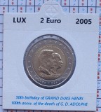 Luxembourg 2 euro 2005 UNC - Henri Adolphe - km 87 cartonas personalizat D11301, Europa